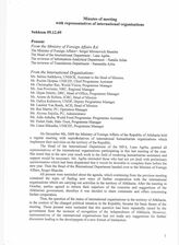 16. Minutes of meeting with representatives of international organisations