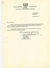 24. Letter to Ardzinba from Per Kallstrom Major General Chief Military Observer