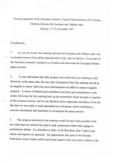 29. Заключительное заявление специального представителя генерального секретаря ООН по Грузии, 17-19 ноября 1997 (На английском)