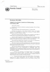 37. Резолюция 1582 (2005) Совета Безопасности ООН на английском языке